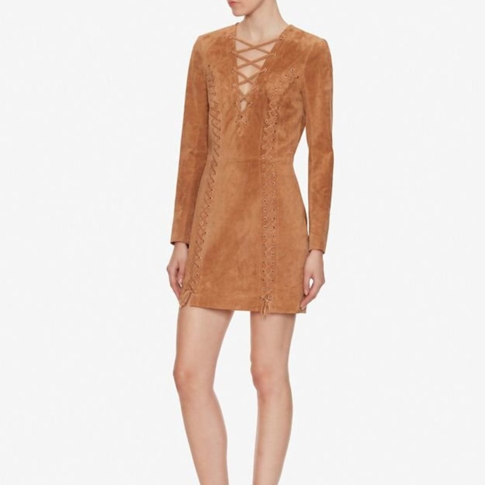 Intermix Isaac Suede Lace-Up Dress